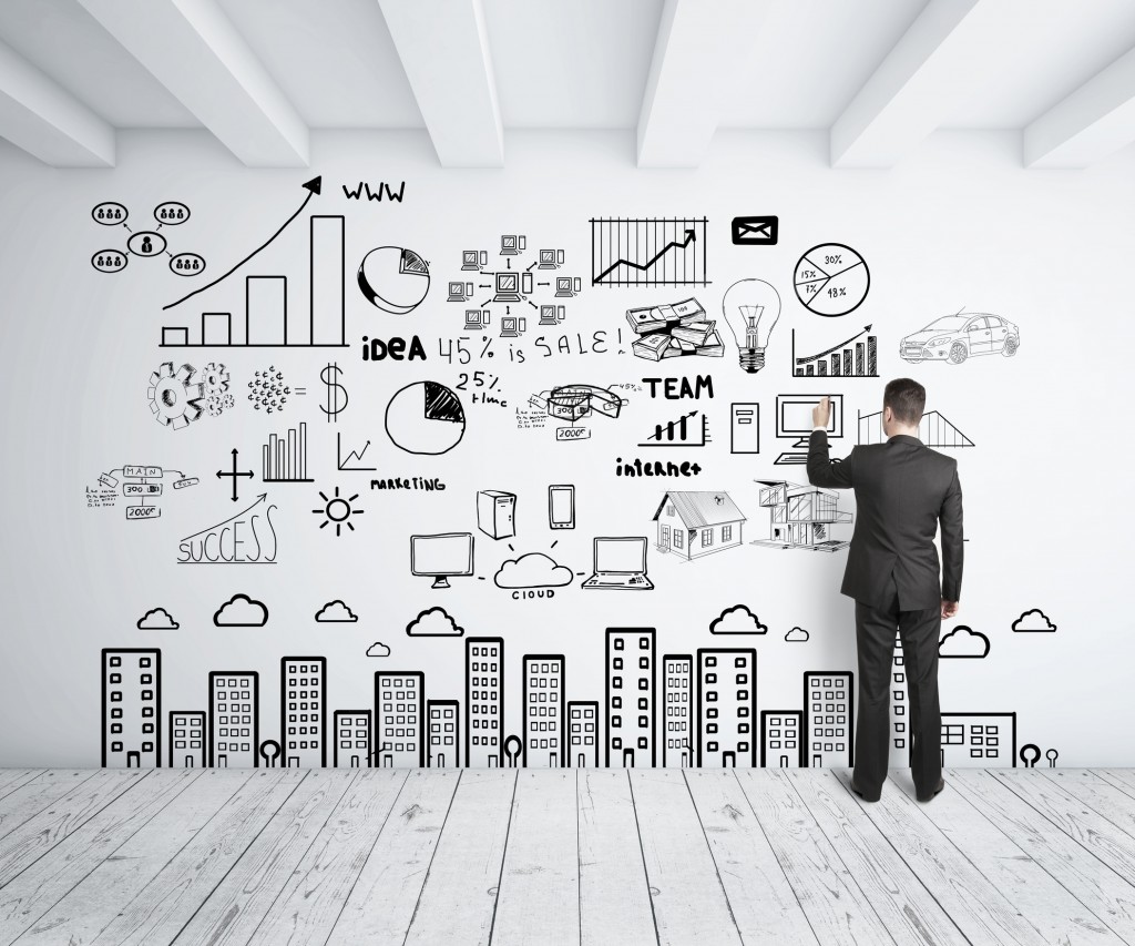 man drawing business concept
